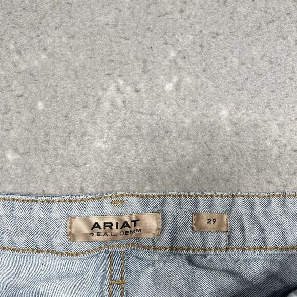 Ariat Jeans Womens 29 Blue Ultra High Rise Relaxed Straight Distressed Denim - Picture 12 of 16